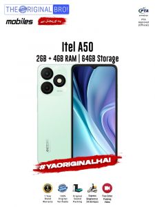 Itel A50 - 2GB RAM - 64GB Storage - PTA Approved - 1 Year Warranty - Green - The Original Bro Mobiles - TOB40
